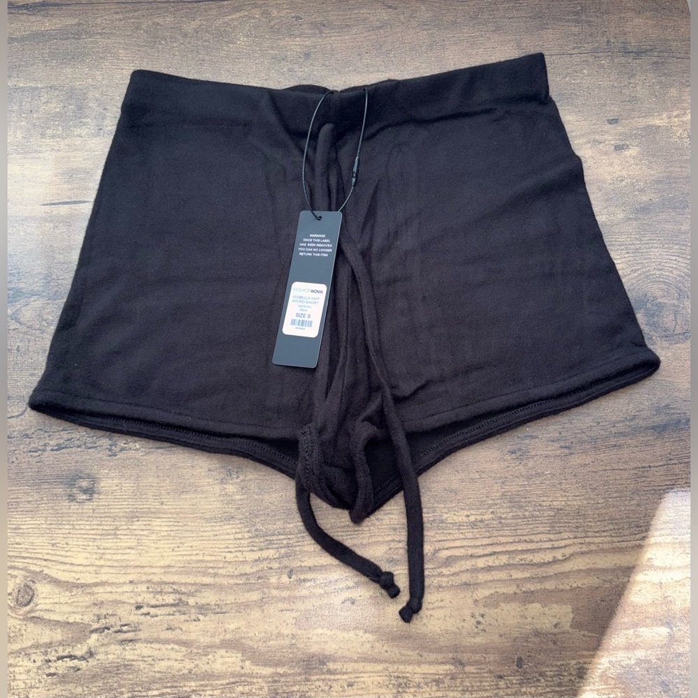 Fashion Nova High Waist Black Knit Micro Shorts - Picture 2 of 7